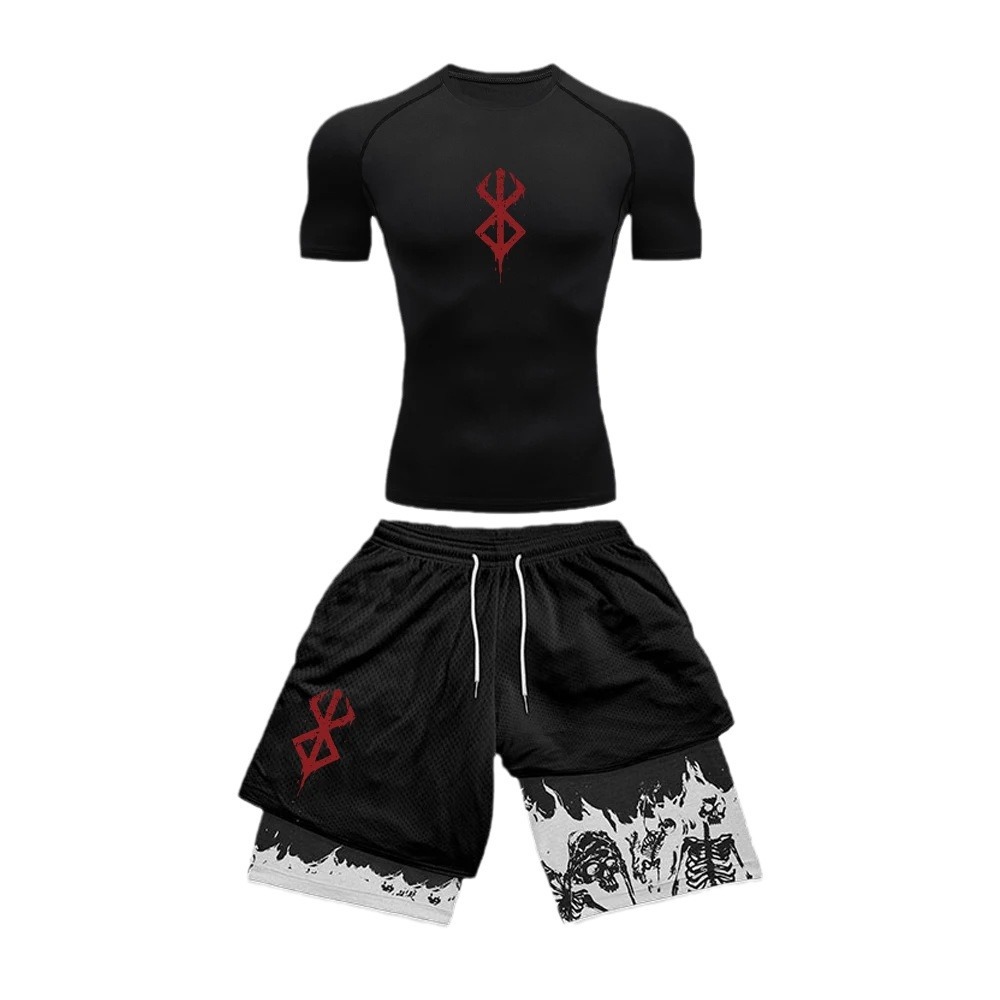 Outdoor Sport Hat - 2Pcs/set Berserk Anime Sports Suit Guts