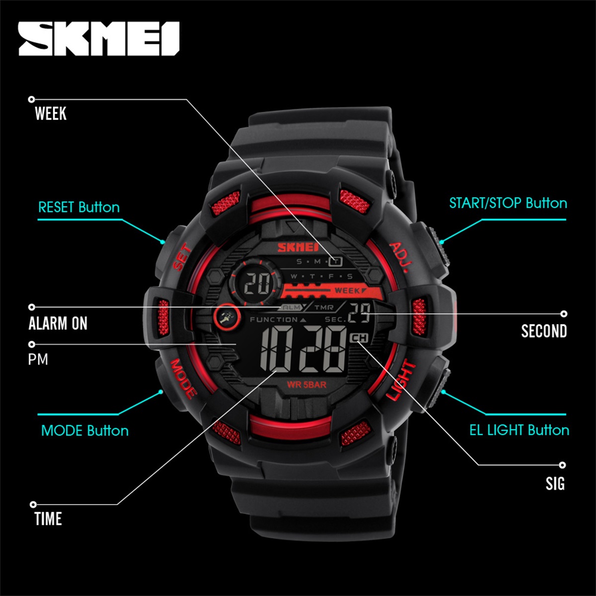 SKMEI Sports Outdoor Chrono Di - Outdoor Sports List 评论和价格