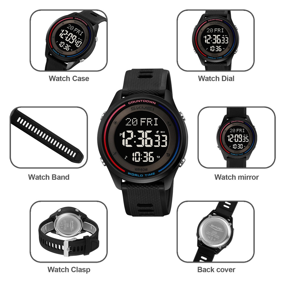 SKMEI Waterproof Digital Wrist - Outdoor Sports List 评论和价格