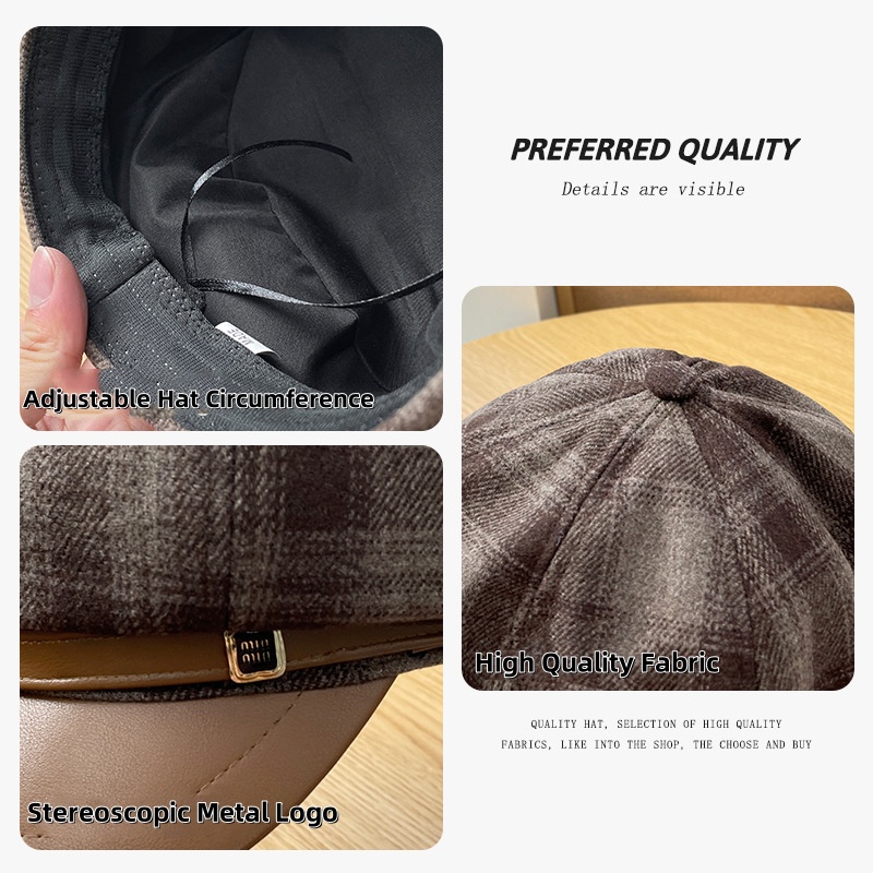 New PU Leather Patchwork Grid  - Outdoor Sport Hat 评论和价格